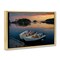 Stupell Industries Three Boats at Sunset Framed Floater Canvas Wall Art Design by Rick Berk